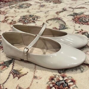 Zara Cream Patent Mary Jane Flats